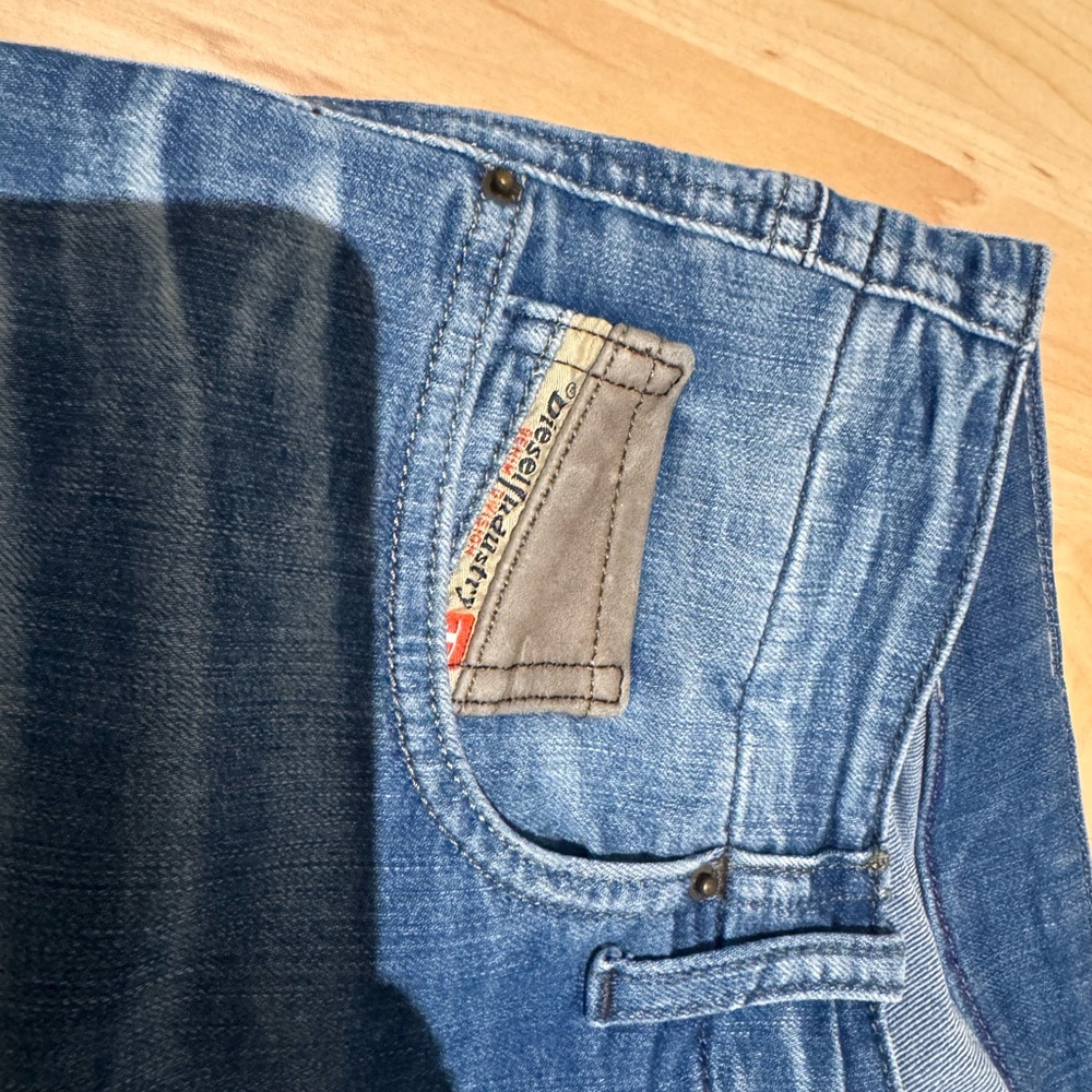 Diesel Blue Relaxed Jeans with Classic Fading